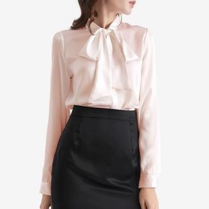 Lilysilk blush pink silk blouse